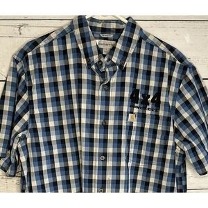 Carhartt 4X4 Concrete Plaid Short Sleeve Button Up Relaxed Fit Shirt Men L India